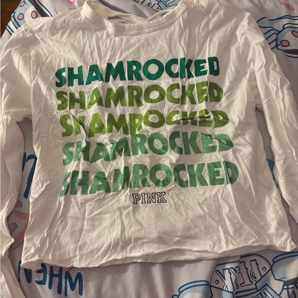 Vs pink St Pattys day long sleeve